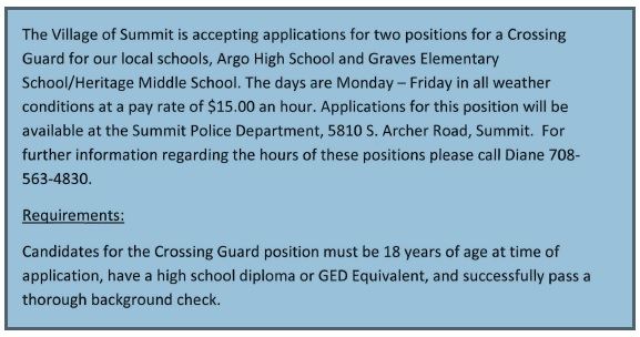 crossing guard job posting